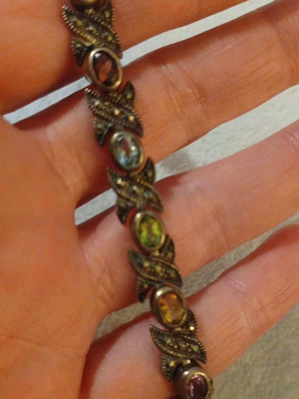 Antique 1940's Multicolored Tennis Bracelet